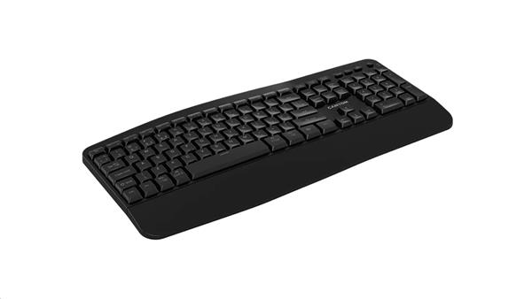 Canyon HKB-W6, 2v1 bezdrôtová klávesnica, ergonomická s opierkou, vodeodolná, 104 klávesov, US, čierna 