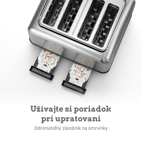 BUYDEEM Hriankovač na 4 plátky, model DT640E, farba nerezová oceľ, EU 