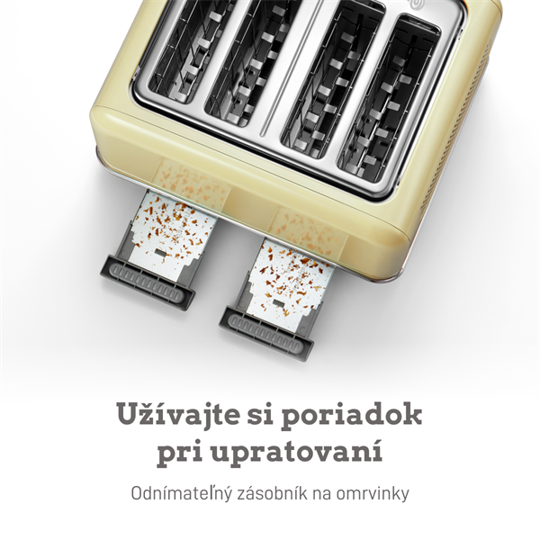 BUYDEEM Hriankovač na 4 plátky, model DT640E, farba jemná žltá, EU 