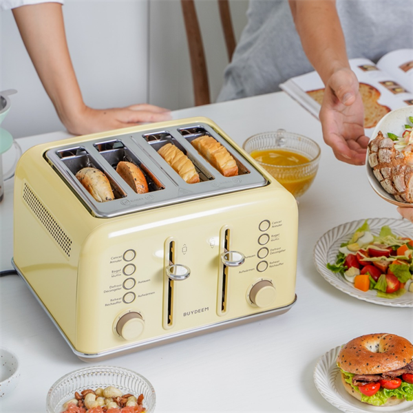 BUYDEEM Hriankovač na 4 plátky, model DT640E, farba jemná žltá, EU 