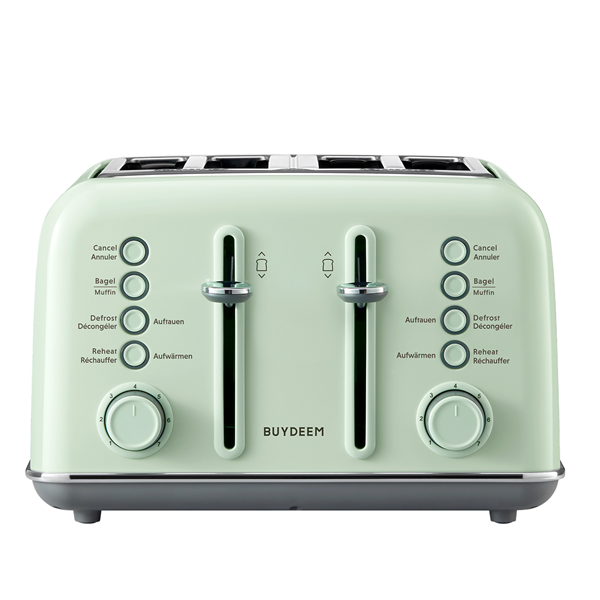 BUYDEEM 4-plátkový hriankovač, model DT640E, farba zelená, EU 