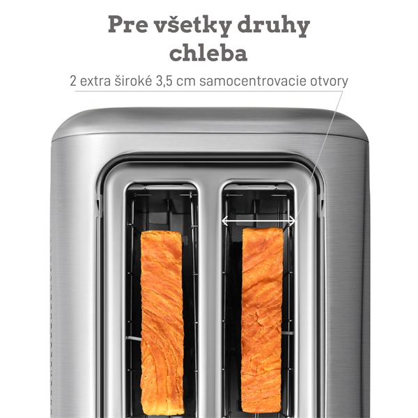 BUYDEEM 2-plátkový hriankovač, model DT620E, farba nerezová oceľ, EU 