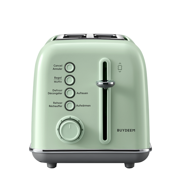 BUYDEEM Hriankovač na 2 plátky, model DT620E, farba zelená, EU 