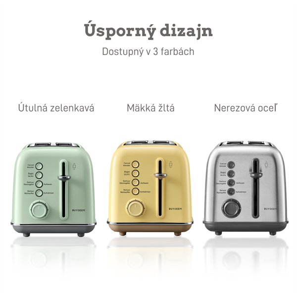 BUYDEEM Hriankovač na 2 plátky, model DT620E, farba zelená, EU 