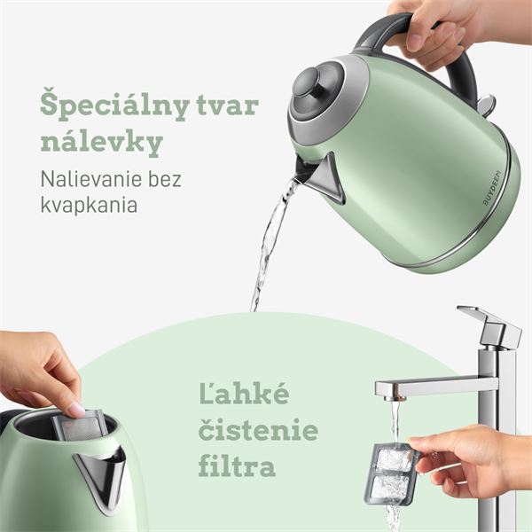BUYDEEM Varná kanvica, model K640, farba  zelená, EU 