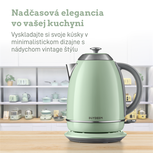 BUYDEEM Varná kanvica, model K640, farba  zelená, EU 