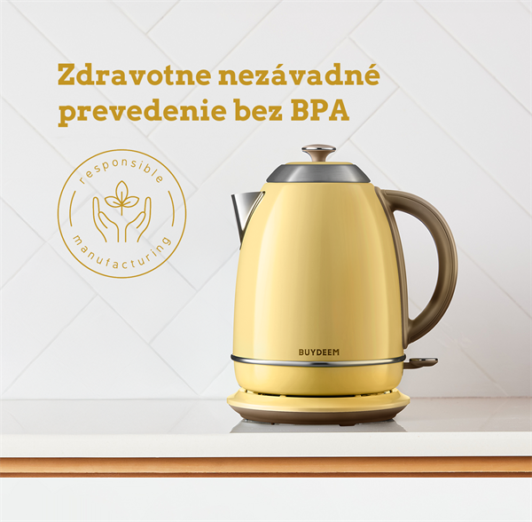 BUYDEEM Varná kanvica, model K640, farba jemná žltá, EU 