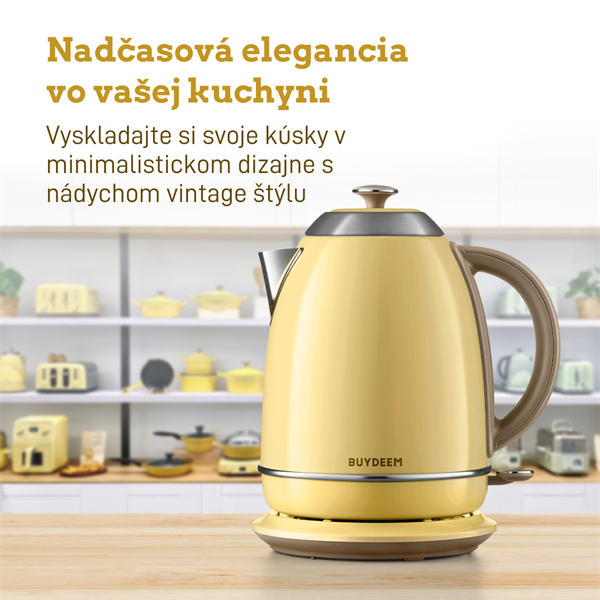 BUYDEEM Varná kanvica, model K640, farba jemná žltá, EU 
