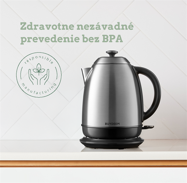 BUYDEEM Varná kanvica, model K640, farba nerezová oceľ, EU 