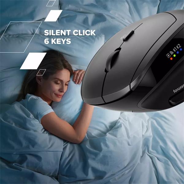 Canyon MW-25, 2v1 vertikálna bezdrôtová optická myš, BT/ 2.4 GHz , 2400 dpi, LED indikácia, 1xAA batéria, čierna 
