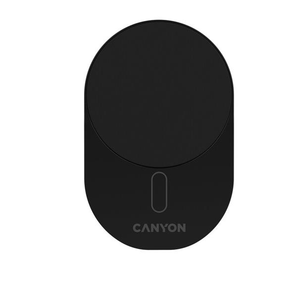 Canyon On Grip 105, bezdrôtová autonabíjačka, magnetické uchytenie mobilu, 15W, 1x USB-C 20W. čierna 