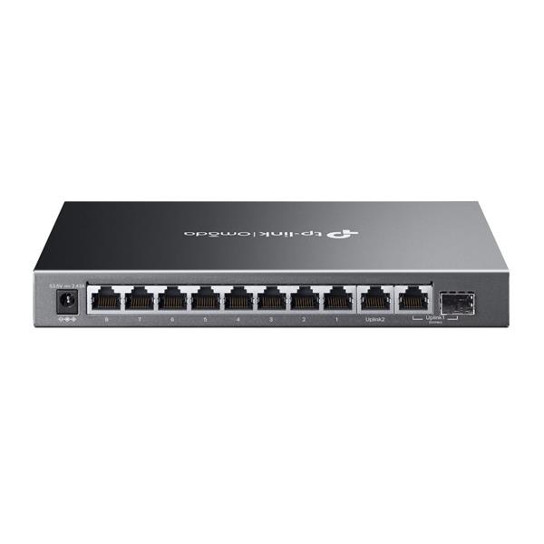Omada 10-Port Gigabit Easy Managed Switch with 8-Port PoE+ PORT: 8× Gigabit PoE+ Ports, 1x Gigabit Non-PoE Ports, 1× Com 
