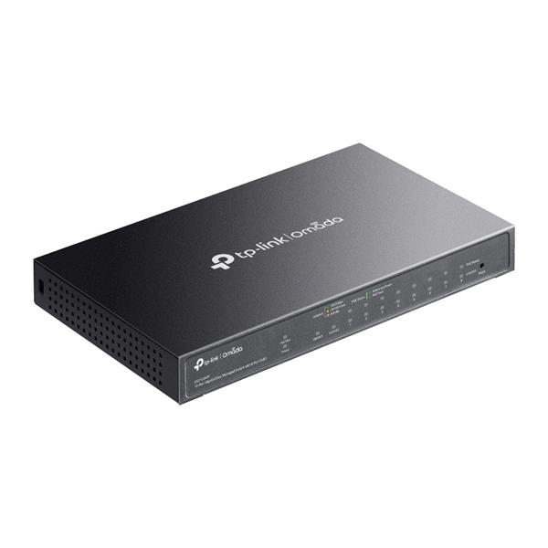 Omada 10-Port Gigabit Easy Managed Switch with 8-Port PoE+ PORT: 8× Gigabit PoE+ Ports, 1x Gigabit Non-PoE Ports, 1× Com 