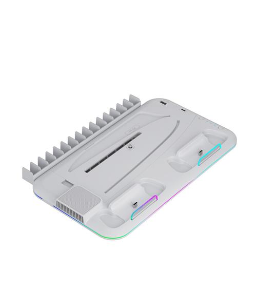 Canyon CS-51, multifiukčný stojan pre PS5 Slim, s chladením, nabíjanie 2 x gamepad, čierny 