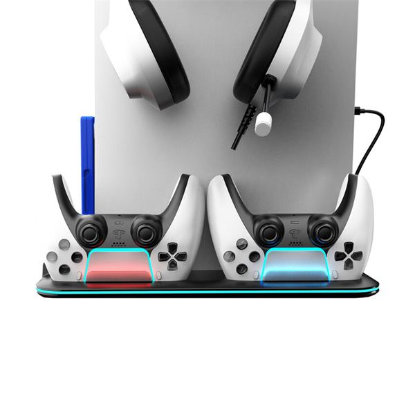 Canyon CS-51, multifiukčný stojan pre PS5 Slim, s chladením, nabíjanie 2 x gamepad, čierny 