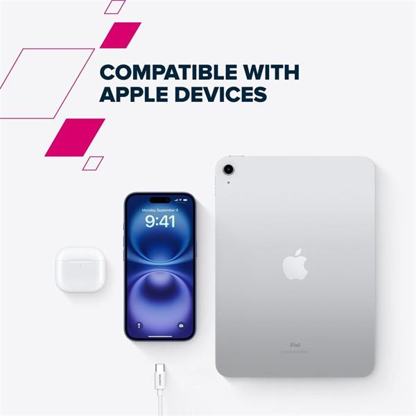 Canyon CC60AB12, 1.2 m kábel, USB-C / USB-C, 60 W, 480 Mbps, biely 