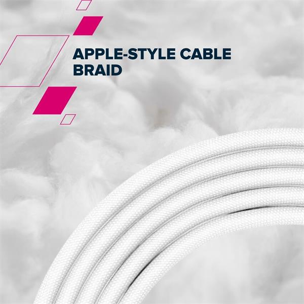 Canyon CC60AB12, 1.2 m kábel, USB-C / USB-C, 60 W, 480 Mbps, biely 
