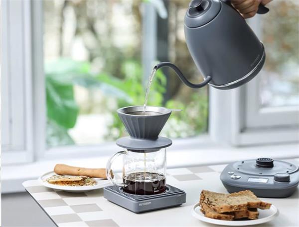 BUYDEEM Varná kanvica s husím krkom na kávu, model K821, farba šedá 