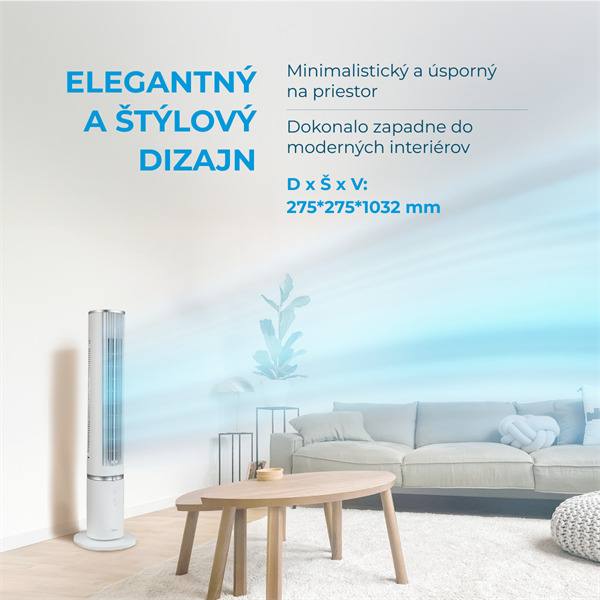 MIDEA Aroma Smart ventilátor MFZ402R0BPW, odnim. DO, teplotný senzor, 4 rýchlostí, 7h progr. časovač, 