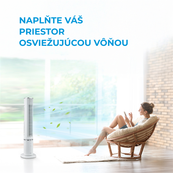 MIDEA Aroma Smart ventilátor MFZ402R0BPW, odnim. DO, teplotný senzor, 4 rýchlostí, 7h progr. časovač, 