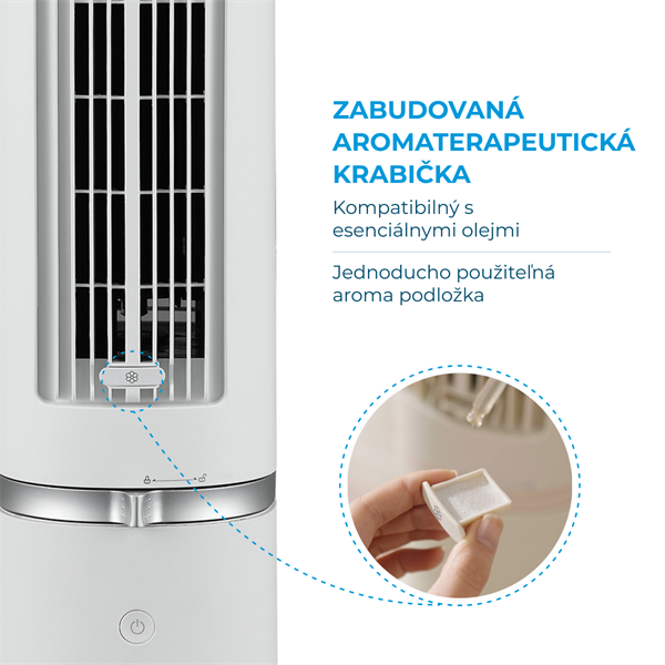 MIDEA Aroma Smart ventilátor MFZ402R0BPW, odnim. DO, teplotný senzor, 4 rýchlostí, 7h progr. časovač, 