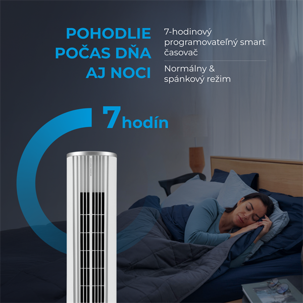 MIDEA Aroma Smart ventilátor MFZ402R0BPW, odnim. DO, teplotný senzor, 4 rýchlostí, 7h progr. časovač, 