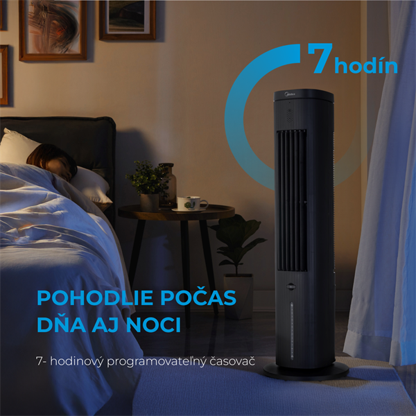 Midea ventilátor s chladením MAC402R0BPK, dialkove ovládanie, 3 rýchlostí, 7h progr. časovač,  Touch  Panell 
