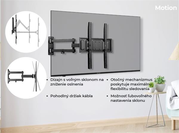 KIVI TV otočný držiak, dve ramená, VESA 100-400 , 32 - 55", čierny 