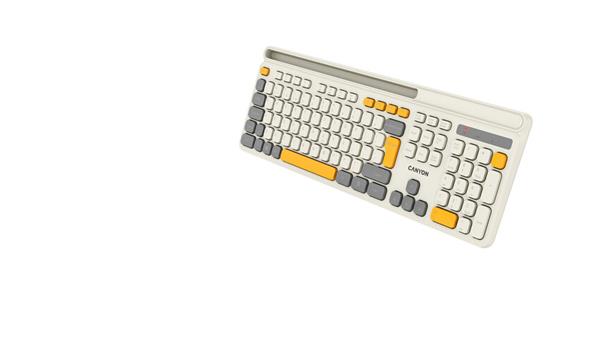 Canyon HKB-W03 bezdrôtová klávesnica 2.4GHz, plnohodnotná veľkosť, 105 kláv., 11 multim,, 1x AAA bat, SK/CZ, šedá 