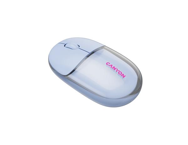 Canyon OnClick 24, 2v1 bezdrôtová optická myš Bluetooth / 2.4 GHz, 1.200 dpi, akumulátor 5.000 mAh, modrá 