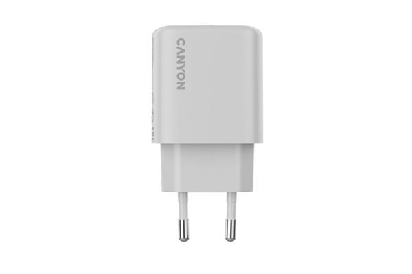 Canyon OnCharge 250, univerzálna nabíjačka do steny, 1x USB-C, PD 25W, biela 
