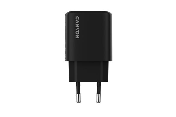 Canyon OnCharge 250, univerzálna nabíjačka do steny, 1x USB-C, PD 25W, čierna 