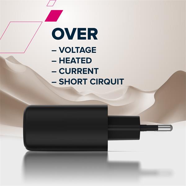 Canyon OnCharge 250, univerzálna nabíjačka do steny, 1x USB-C + 1x USB-A, PD 25W, biela 