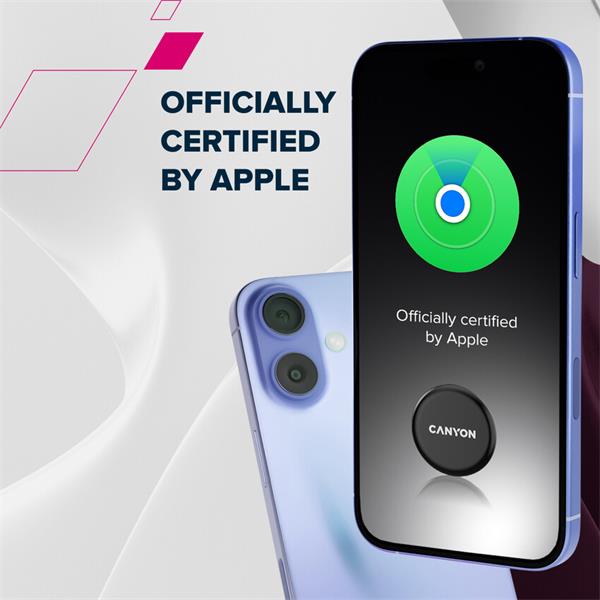 Canyon OnTag 1, antilost tracker, pracuje s appkou Apple Find My Network, Apple certifikovaný, biely 