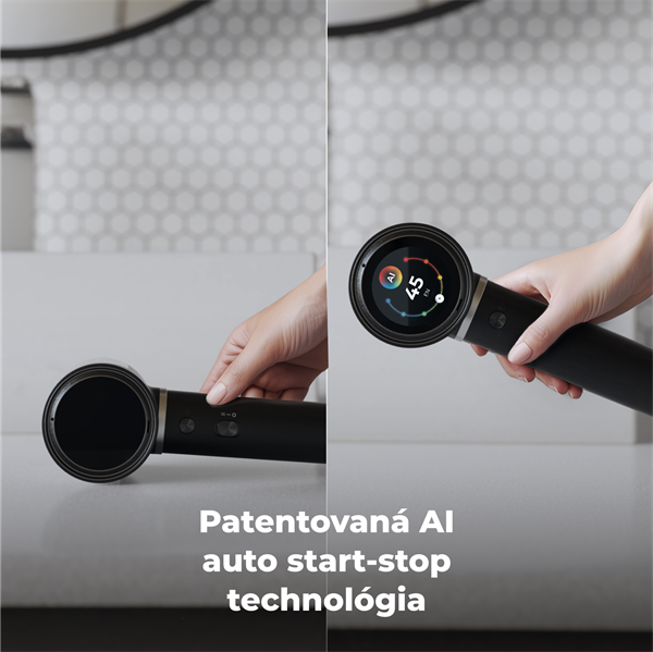 AENO AI ProDryer Fén HD5 čierny, 100km/h, Hlasové ovl., ionizátor, AI, NTC, Gravity/Infra senzor, 67 dB, LED 