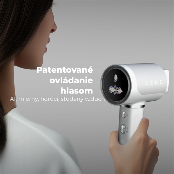 AENO AI ProDryer Fén HD5 biely, 100km/h, Hlasové ovl., ionizátor, AI, NTC, Gravity/Infra senzor, 67 dB, LED 