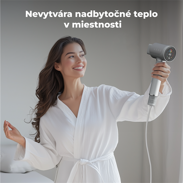 AENO AI ProDryer Fén HD5 biely, 100km/h, Hlasové ovl., ionizátor, AI, NTC, Gravity/Infra senzor, 67 dB, LED 