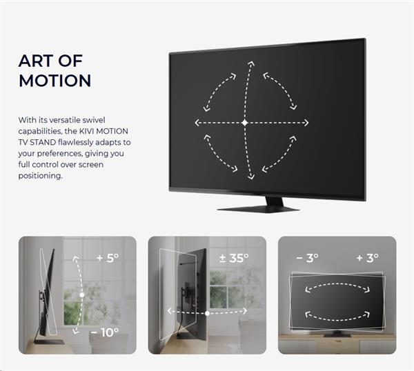 KIVI TV otočný stojan na stol, VESA max 400-400 , 32 - 55", čierny 