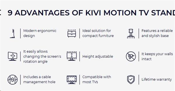 KIVI TV otočný stojan na stol, VESA max 400-400 , 32 - 55", čierny 