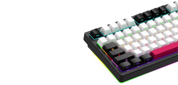 Lorgar KBP70TKLW, Pro bezdrôtová mechanická herná klávesnica, 2.4 GHz/ BT 5.0, Displej, multim. tlač., US layout, čierna 