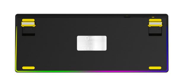 Lorgar KBP70TKLW, Pro bezdrôtová mechanická herná klávesnica, 2.4 GHz/ BT 5.0, Displej, multim. tlač., US layout, žltá 