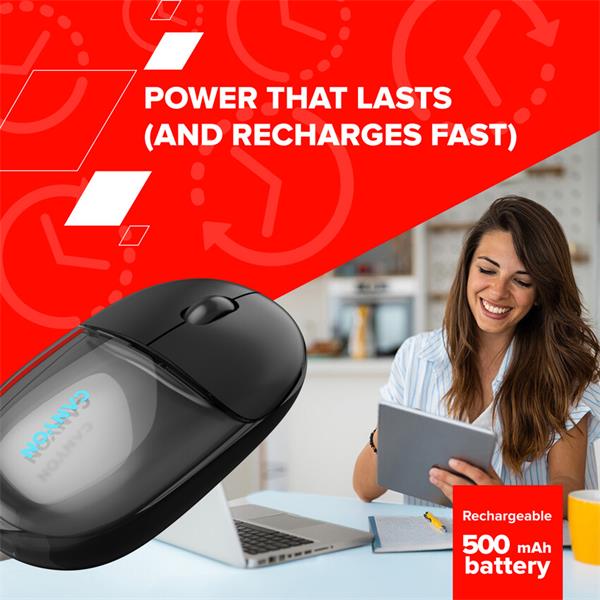 Canyon OnClick 24, 2v1 bezdrôtová optická myš Bluetooth / 2.4 GHz, 1.200 dpi, akumulátor 5.000 mAh, modrá 
