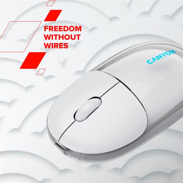 Canyon OnClick 24, 2v1 bezdrôtová optická myš Bluetooth / 2.4 GHz, 1.200 dpi, akumulátor 5.000 mAh, modrá 