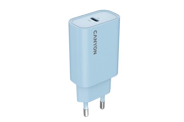 Canyon OnCharge 30CL, univerzálna cestovná nabíjačka do steny 1x USB-C, 30W PD, modrá 