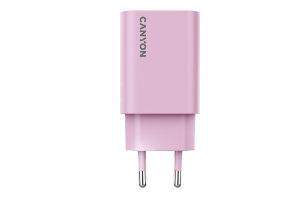 Canyon OnCharge 30CL, univerzálna cestovná nabíjačka do steny 1x USB-C, 30W PD, ružová 