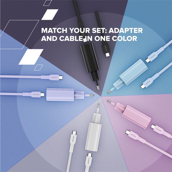 Canyon OnCharge 30CL, univerzálna cestovná nabíjačka do steny 1x USB-C, 30W PD, ružová 