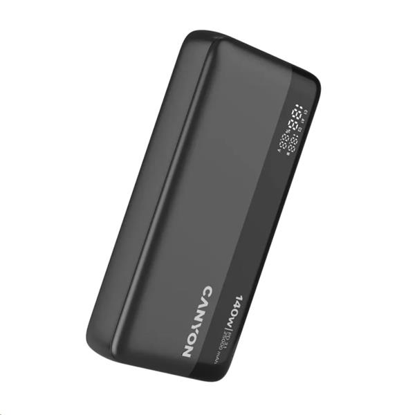 Canyon OnPower 240, Powerbank, 25.000 mAh, 140W ultra rýchla, displej, in: USB-C, out: USB-A, QC3.0/USB-C, PD 3.1, 
