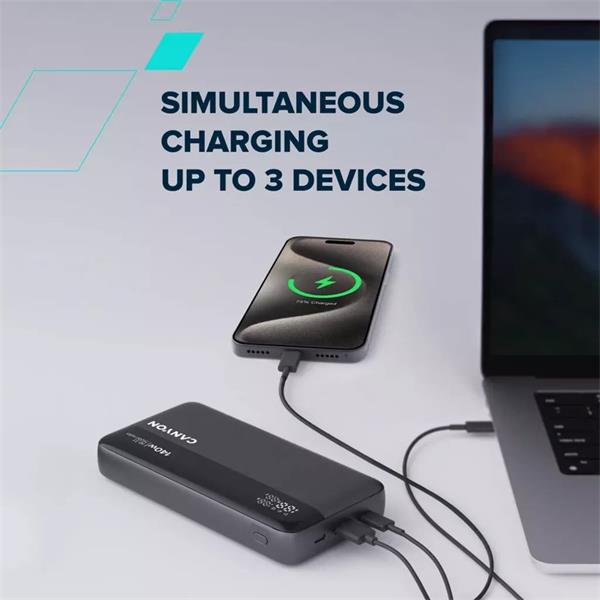Canyon OnPower 240, Powerbank, 25.000 mAh, 140W ultra rýchla, displej, in: USB-C, out: USB-A, QC3.0/USB-C, PD 3.1, 