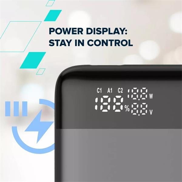 Canyon OnPower 240, Powerbank, 25.000 mAh, 140W ultra rýchla, displej, in: USB-C, out: USB-A, QC3.0/USB-C, PD 3.1, 