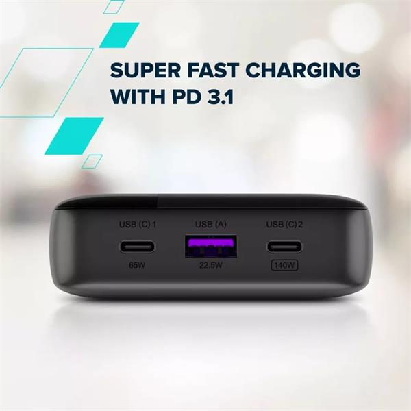 Canyon OnPower 240, Powerbank, 25.000 mAh, 140W ultra rýchla, displej, in: USB-C, out: USB-A, QC3.0/USB-C, PD 3.1, 